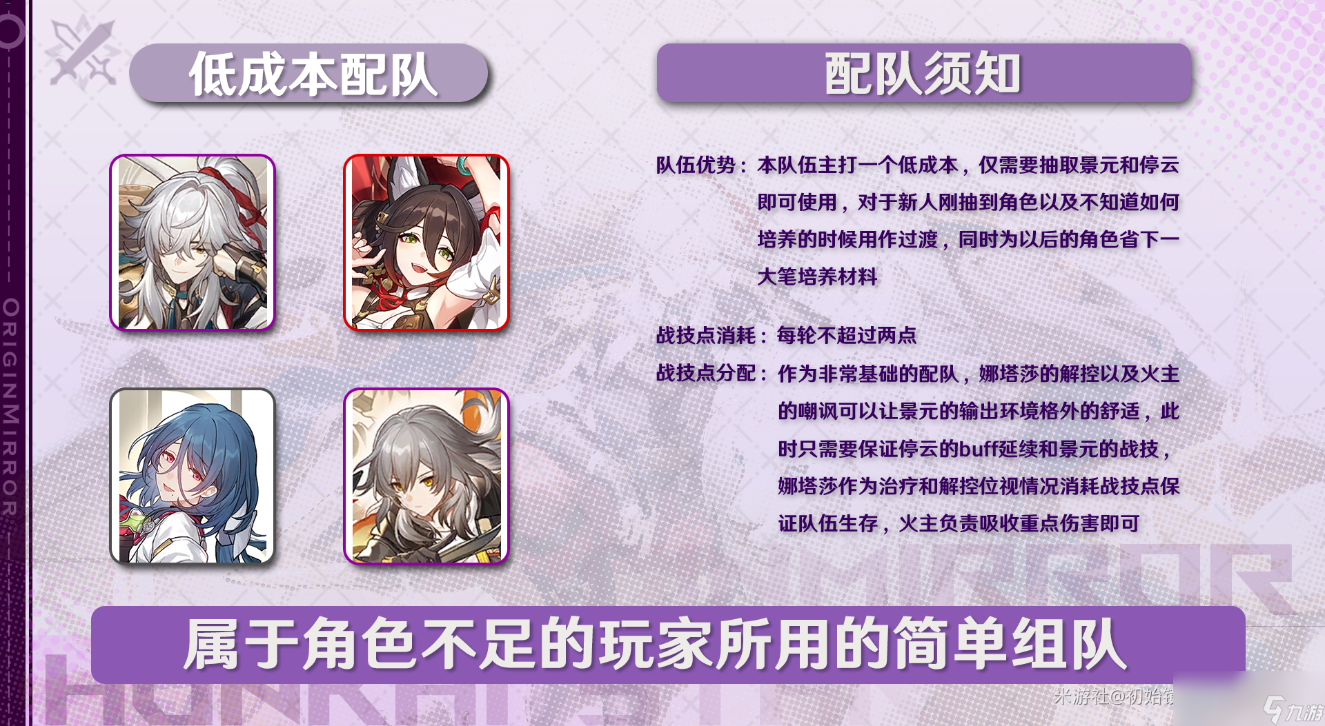 崩坏星穹铁道2024景元阵容搭配