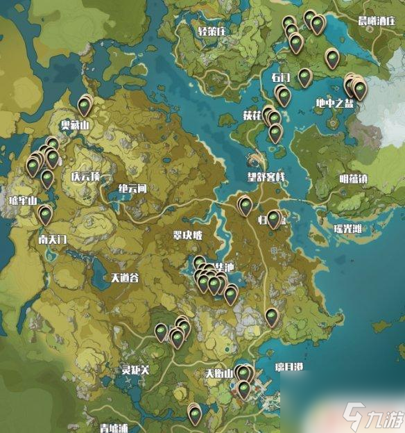 原神地图攻略莲蓬 《原神》中莲蓬的位置一览