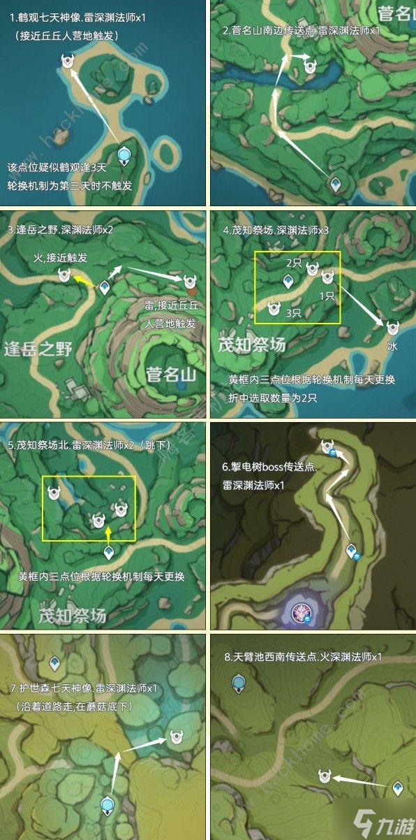 原神4.2深淵法師分布圖 4.2深淵法師速刷路線一覽
