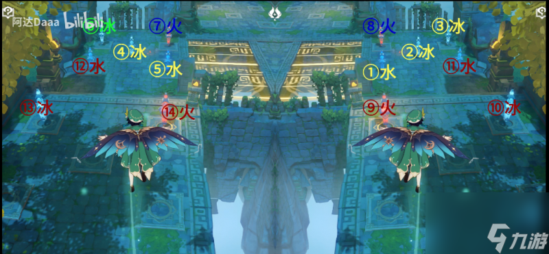 原神春水峨眉各分飞怎样摆放