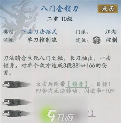 代號(hào)俠八門金鎖刀怎么樣-代號(hào)俠八門金鎖刀武學(xué)介紹