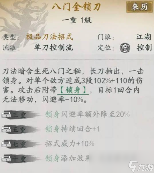 《代號：俠》八門金鎖刀怎么樣 八門金鎖刀武學(xué)介紹