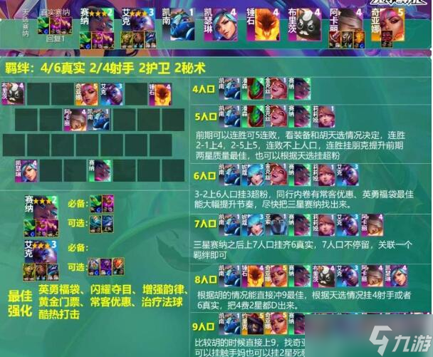 云顶之弈s10真实赛娜阵容怎么玩