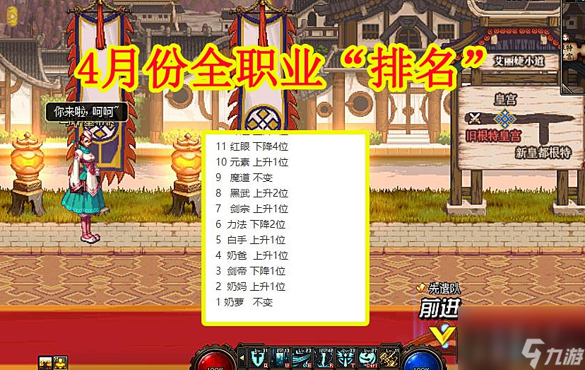 DNF：4月份全职业&ldquo;排名&rdquo;，剑魂冲前五幻神，特工首次进