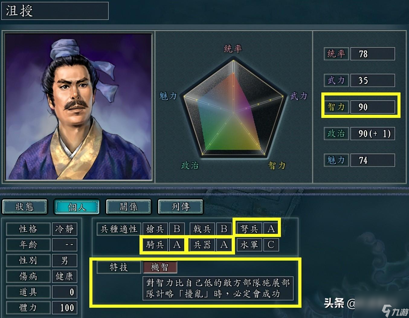 三国志11有机智特技的名将有哪些（本该携带机智6位将领整理）