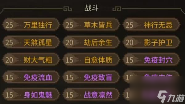 大侠立志传全天赋效果是什么 大侠立志传全天赋效果介绍