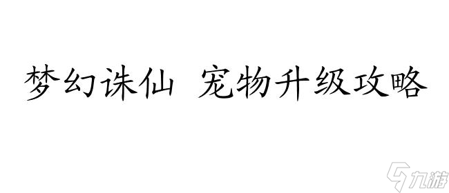 梦幻诛仙 宠物怎么升级攻略 - 快速提升宠物等级的技巧