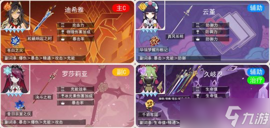 迪希雅的物理普攻专精流配队，队伍说明