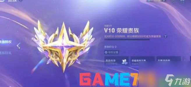 王者荣耀V10荣耀贵族特权详细介绍