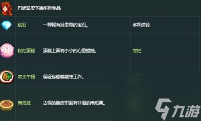 星露谷物语玛妮喜欢什么礼物