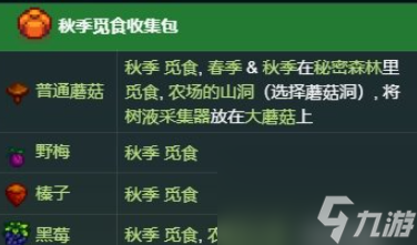 星露谷物语秋季觅食收集包怎么完成