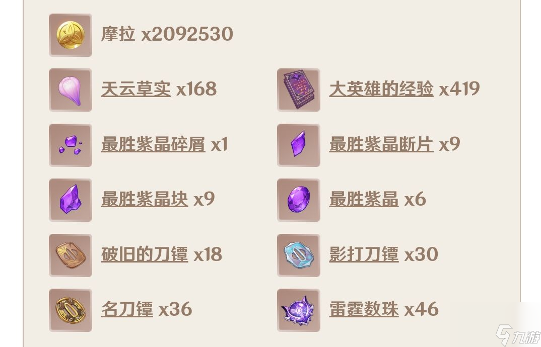 <a id='link_pop' class='keyword-tag' href='https://www.9game.cn/yuanshen/'>原神</a>雷电将军突破材料有哪些（雷电将军武器怎么选）