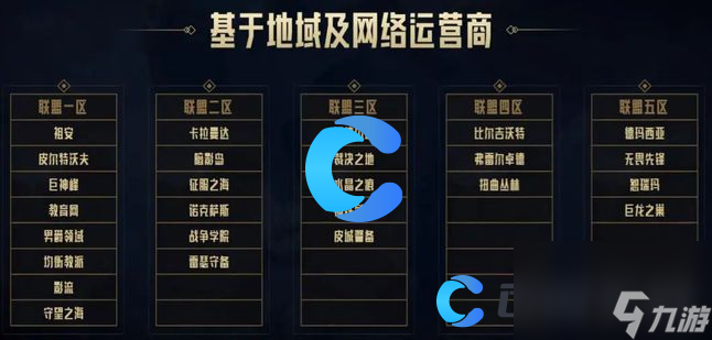 《英雄联盟》LOL跨服匹配最新完整跨服表介绍