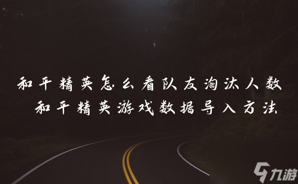 和平精英怎么看队友淘汰人数 和平精英游戏数据导入方法