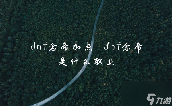 dnf念帝加点 dnf念帝是什么职业