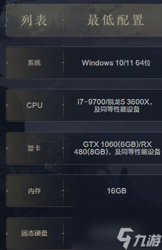 燕云十六声配置需求