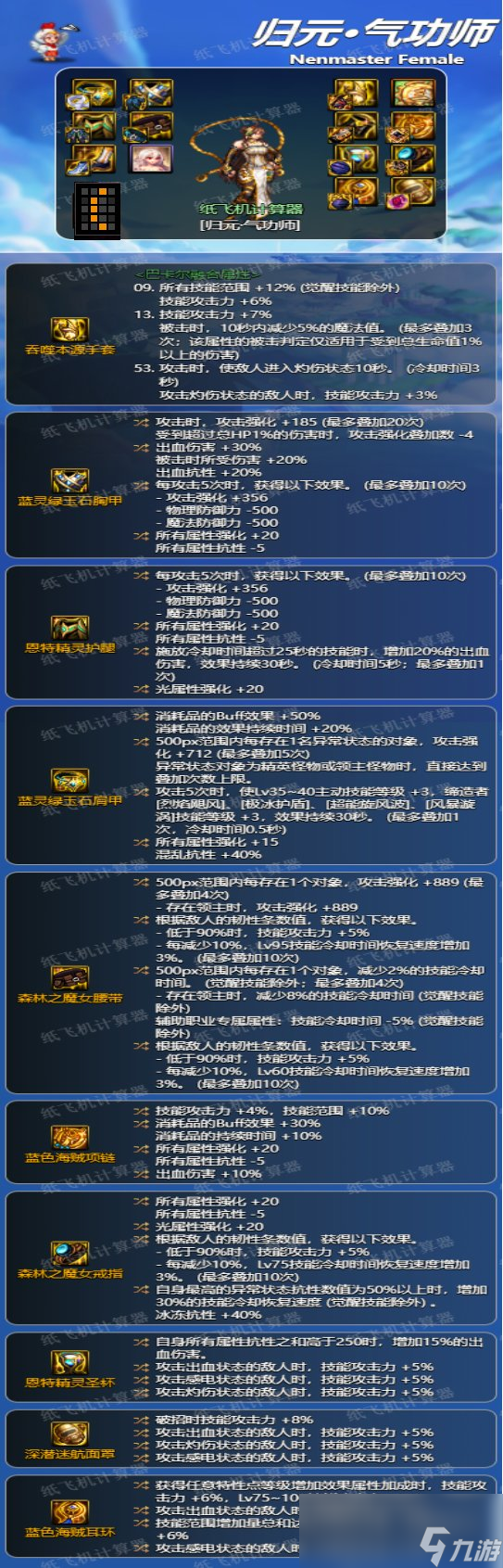 dnf女气功神界版本毕业装备推荐
