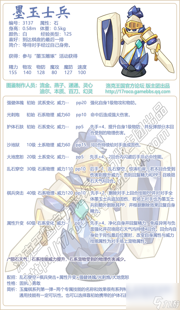 洛克王国墨玉士兵技能表图鉴-墨玉士兵厉害吗