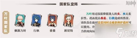 <a id='link_pop' class='keyword-tag' href='https://www.9game.cn/yuanshen/'>原神</a>枫原万叶国家队怎么玩 原神枫原万叶国家队玩法思路