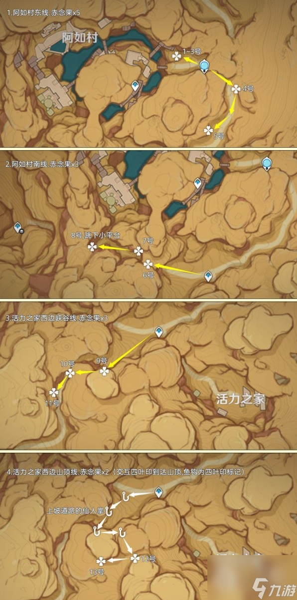 《原神》4.3赤念果全采集路線一覽