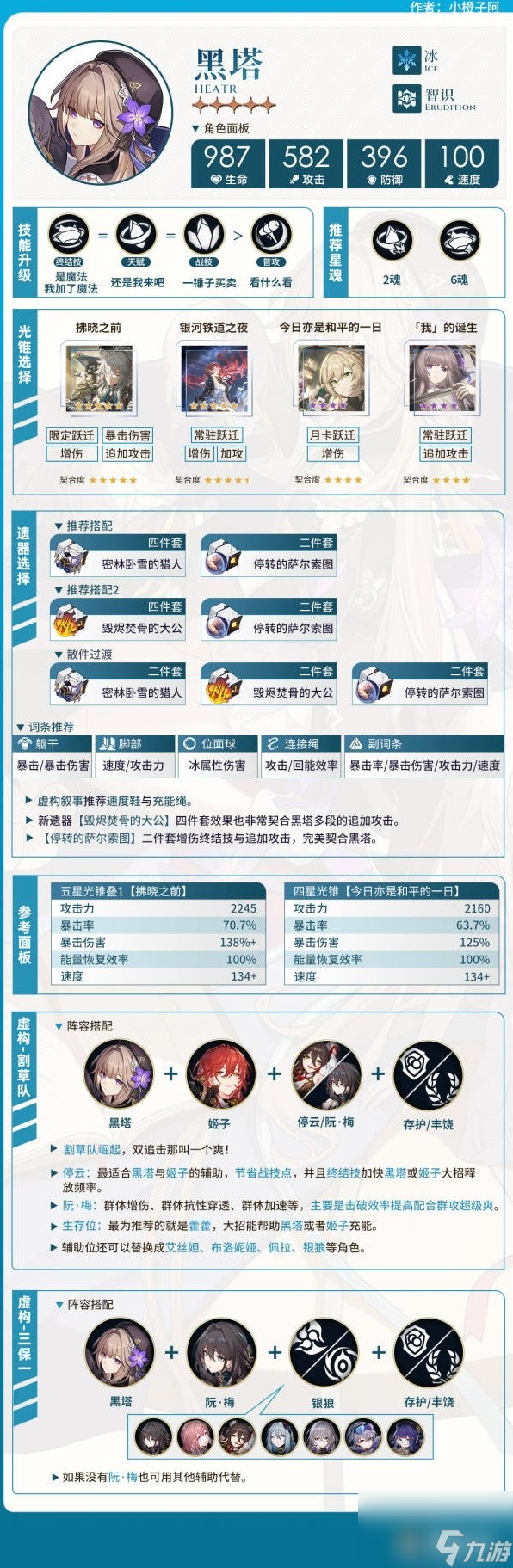 《崩坏星穹铁道》虚构叙事主C培养攻略 姬子装备搭配推荐