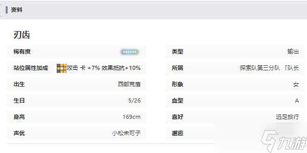 交错战线刃齿角色介绍