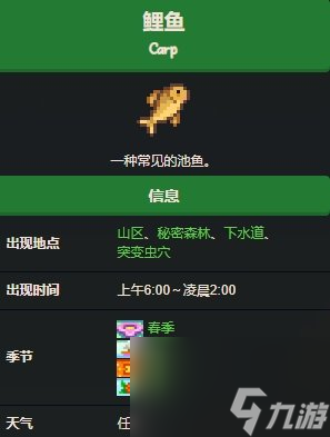 星露谷物语献祭鱼类一览表 献祭鱼类时间表详情