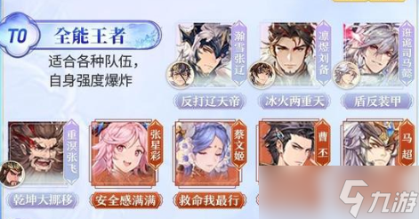 三国志幻想大陆有什么适合新手的阵容 三国志幻想大陆T0角色阵容推荐一览