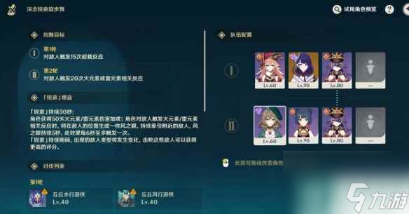 单机攻略《原神》深念锐意旋步舞第二天阵容分享