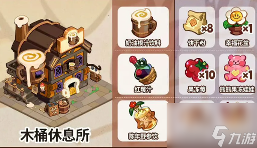 冲呀饼干人王国木桶休憩所生产所需材料