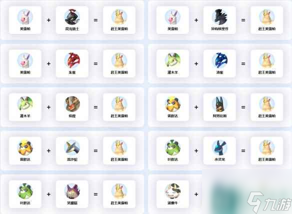 《幻兽帕鲁》君王美露帕配种公式一览