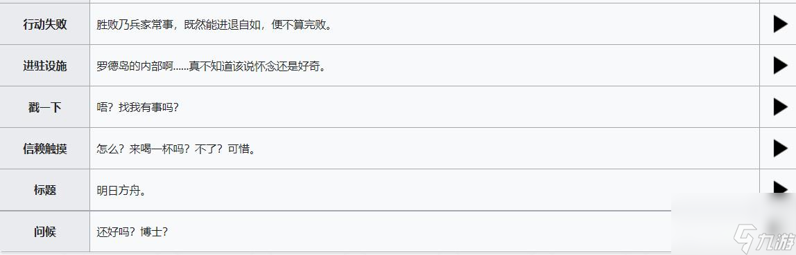 明日方舟令台词有哪些？