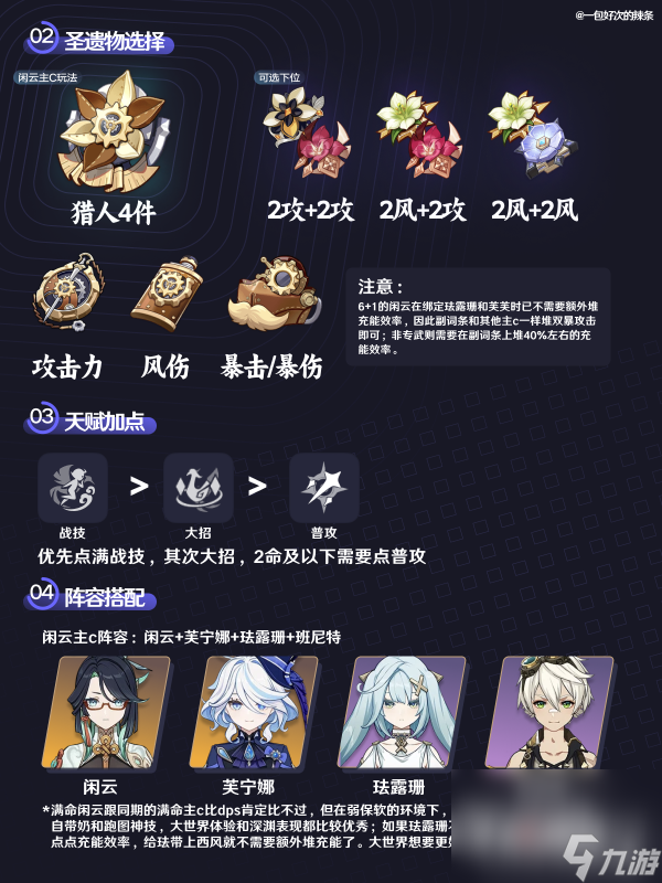 《原神》4.4闲云主C培养攻略