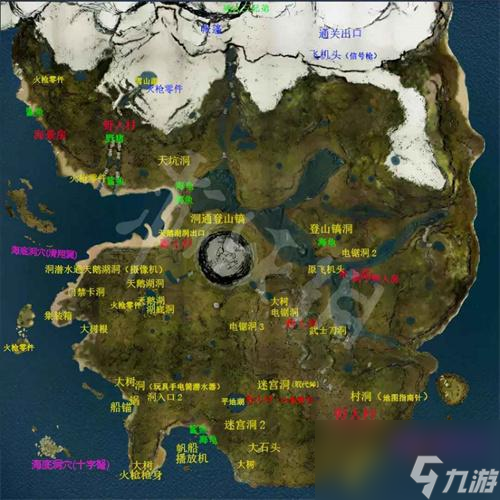 森林游戏各个山洞详细地图-地图详细位置标注图解