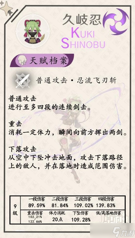 久歧忍角色攻略心得，久歧忍角色天赋解析