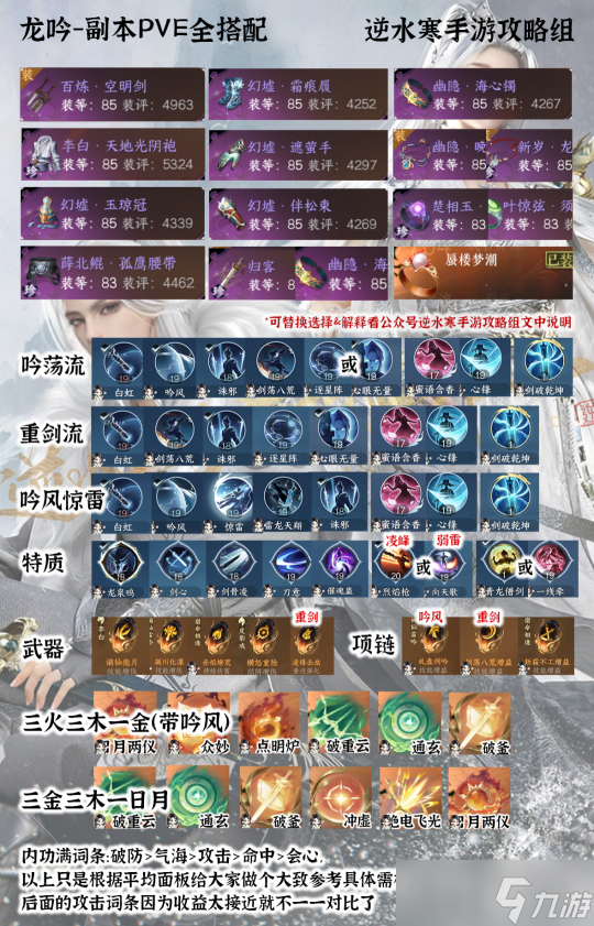 逆水寒手游龙吟职业攻略 龙吟PVE联赛比武搭配详解