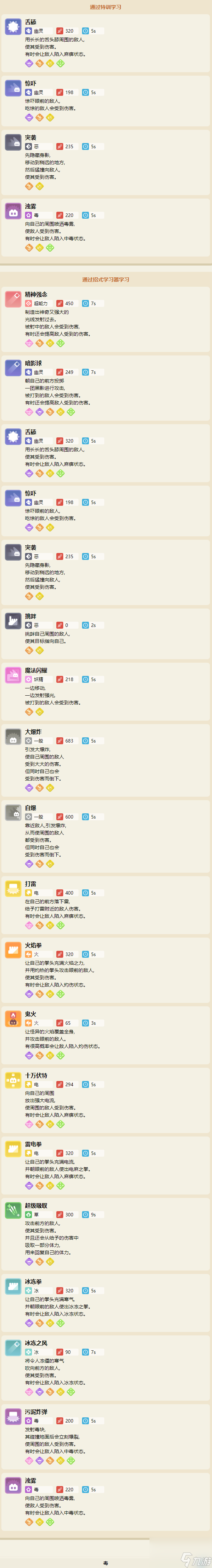 宝可梦大探险鬼斯技能分享