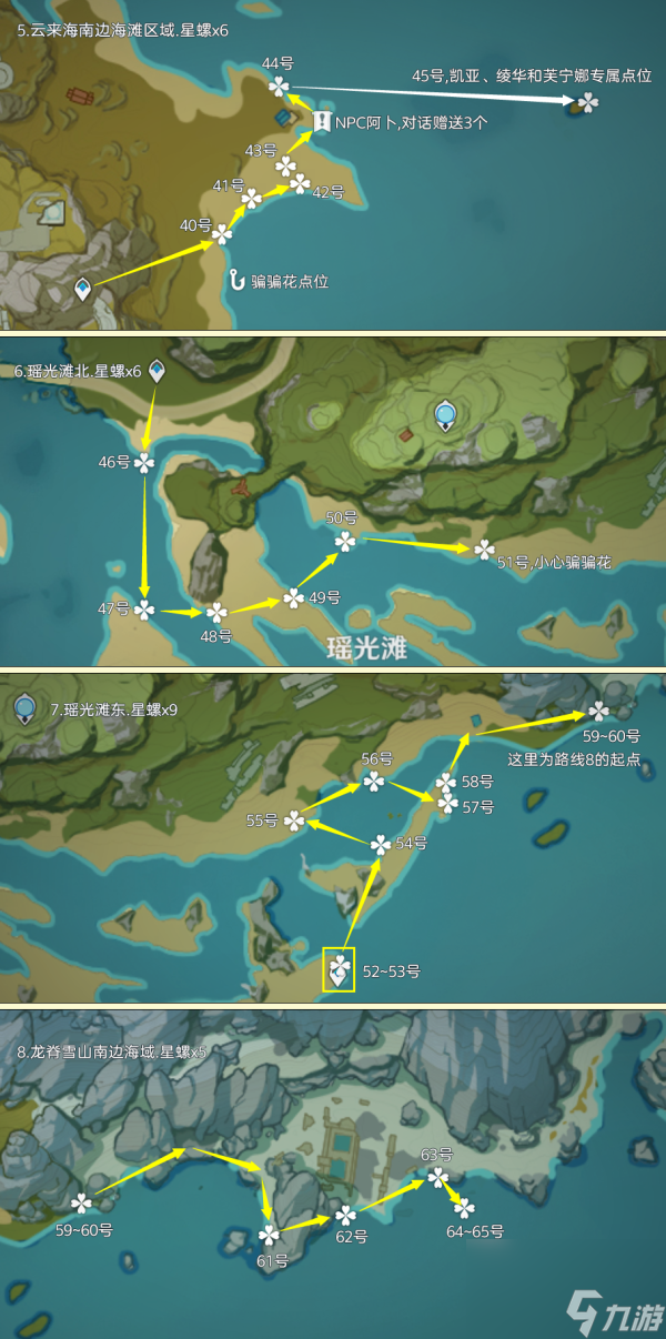 原神星螺全采集路線一覽,原神77個(gè)星螺采集路線分享