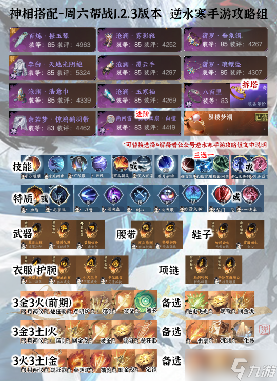 逆水寒手游神相搭配攻略 比武+帮战+PVE一图流