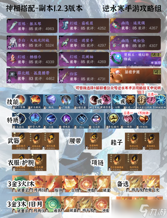 逆水寒手游神相搭配攻略 比武+帮战+PVE一图流