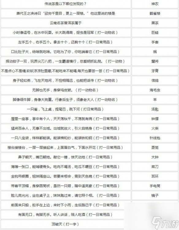 梦幻西游元宵节答题答案大全