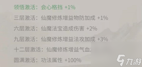 一念逍遥二十二阶功法属性效果一览