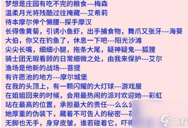 摩尔庄园上元谜趣灯谜答案大全