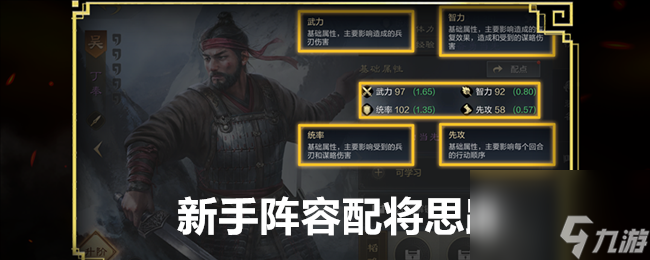 三国谋定天下新手阵容配将思路