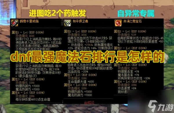 dnf最强魔法石排行是怎样的
