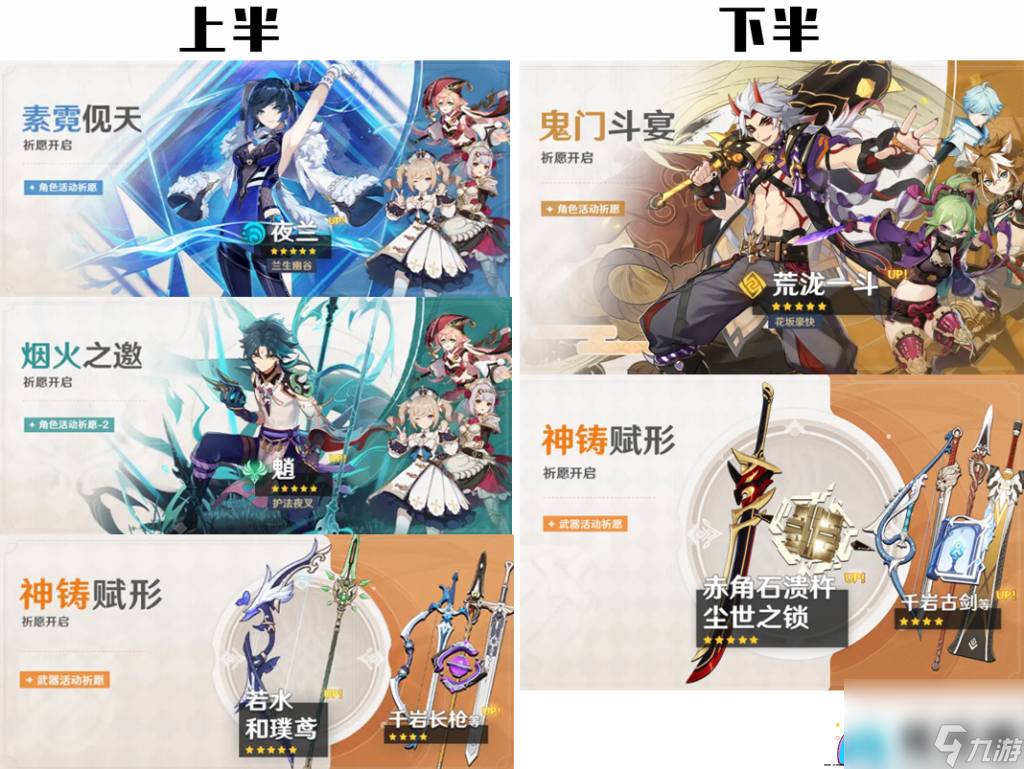 原神2.6版本up池角色四星匯總