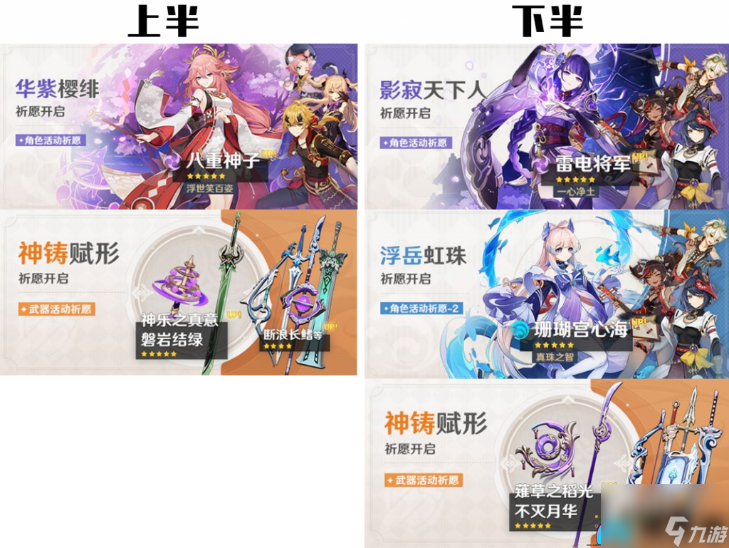 原神2.6版本up池角色四星匯總