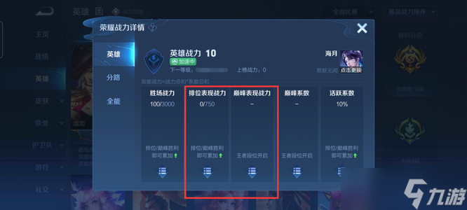 王者榮耀玩家游戲表現(xiàn)分介紹