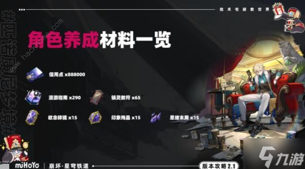 崩坏星穹铁道砂金养成材料大全：角色行迹光锥所需多少材料