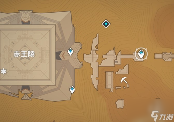 原神赤王陵右边圣章石地图位置一览